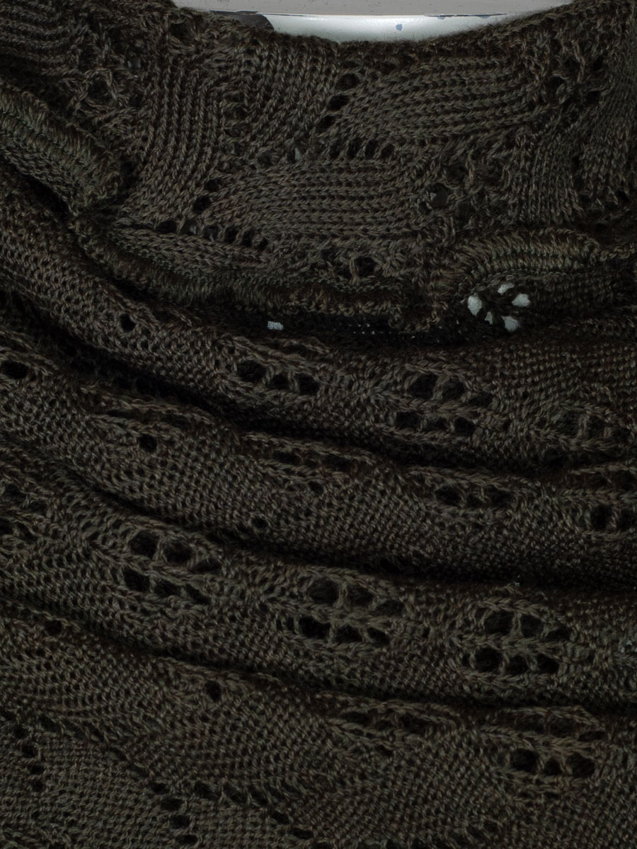 Wenger Strickstola Sofia, oliv, Lochmuster, gewellter Abschluss #4