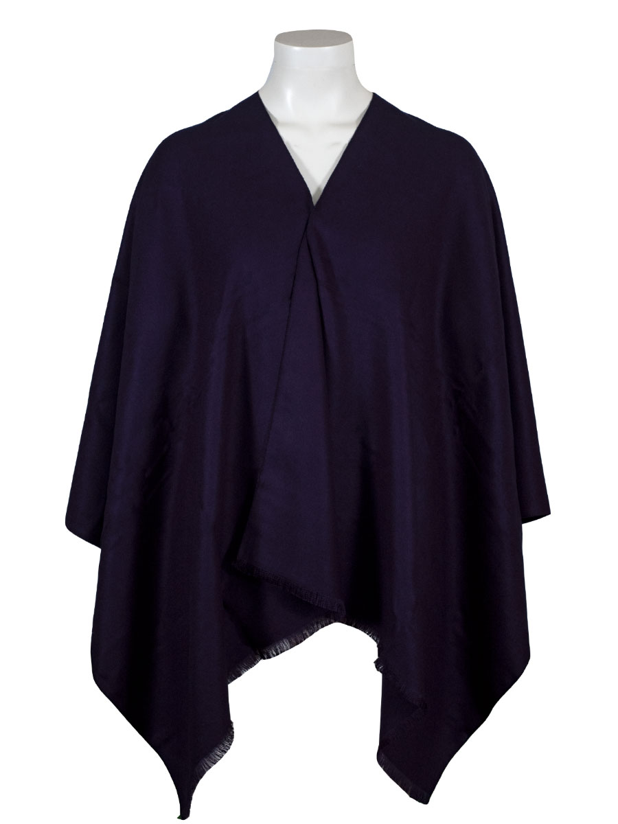 Reisecker Seiden-Poncho marineblau #1