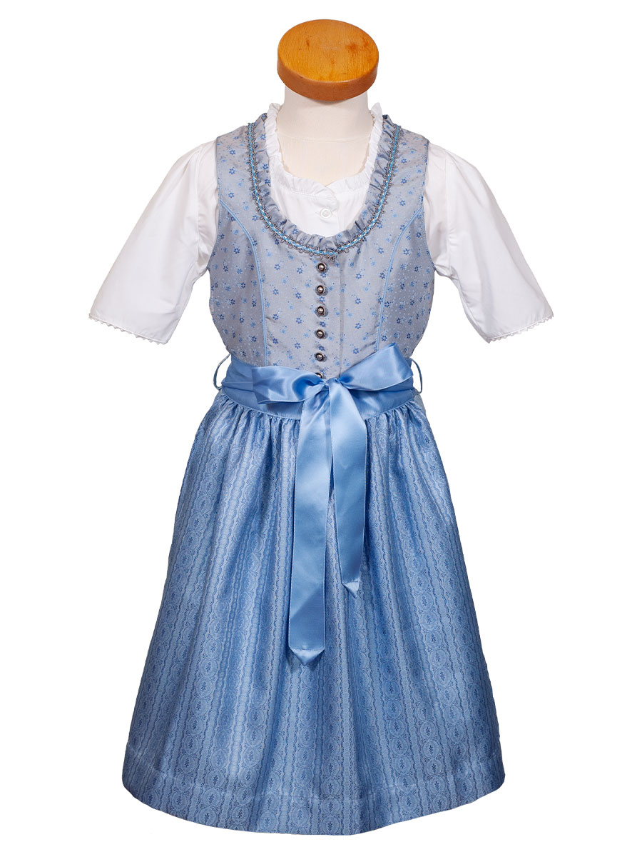 Ederer Kinderdirndl festlich, hellblau, geblümt, mit Bluse #1
