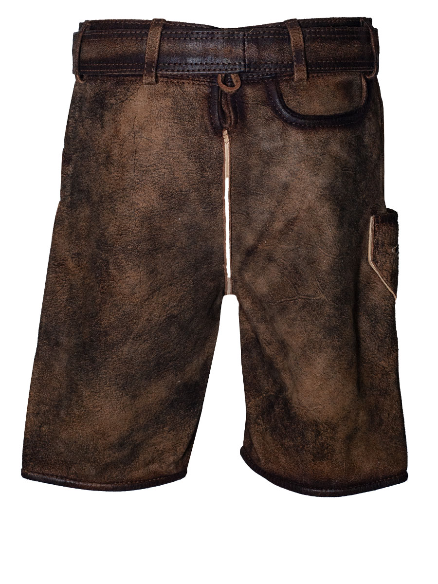 Hammerschmid Zugspitz Lederhose, kurz, braun,  mit Gürtel #2