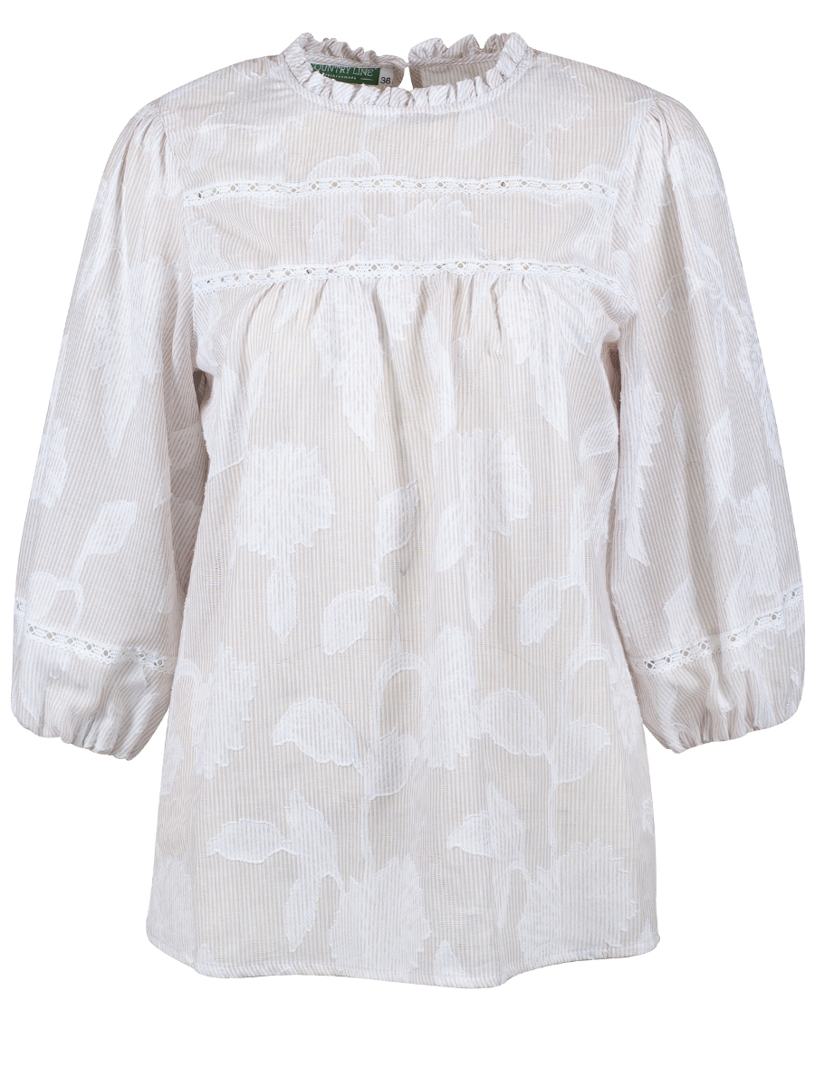 Country Line Damenbluse, luftig, naturweiß, Blumenmuster #1