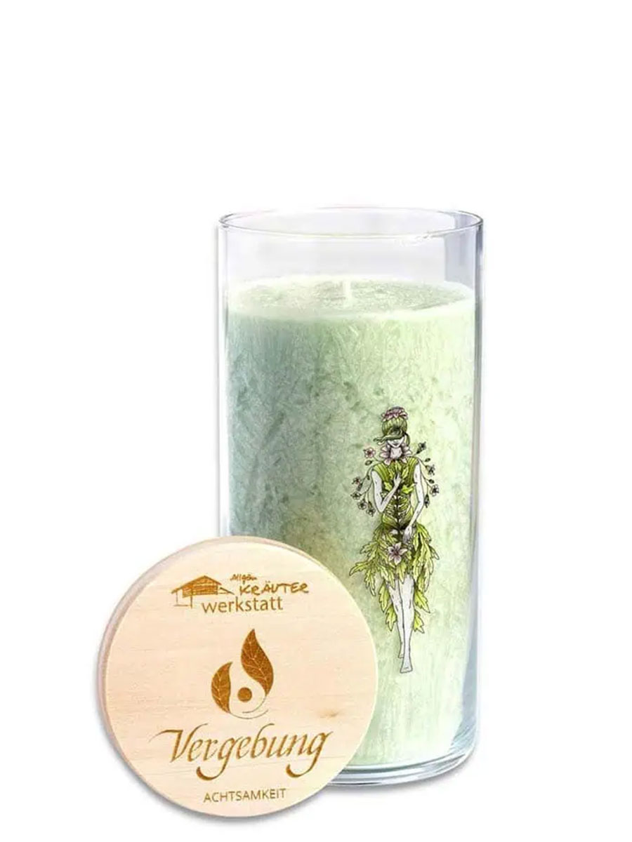 Allgäuer Heilkräuter Kerze, Zeitgeist im Glas, Vergebung #1