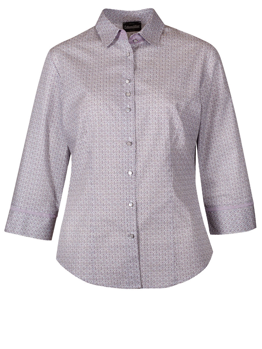 Anna Damenbluse weinrot, 3/4-Arm, gemustert #1
