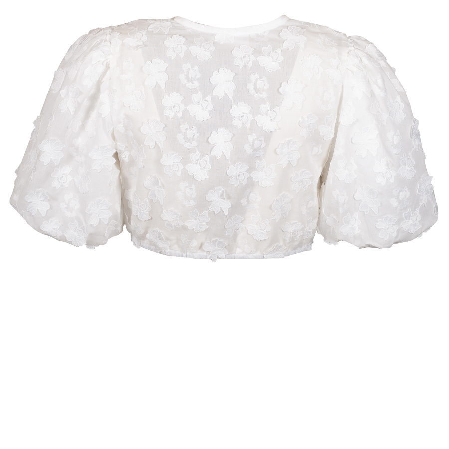 Waldorff Dirndlbluse Amber, creme, Ballonärmel, Blumen #3