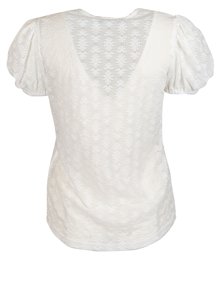Country Line Spitzenbluse, creme, Puffarm #3