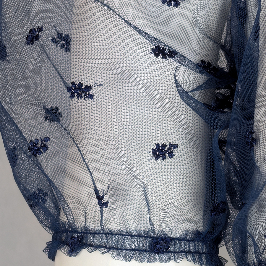 Wenger Dirndlbluse Isabella, Spitze, blau #2