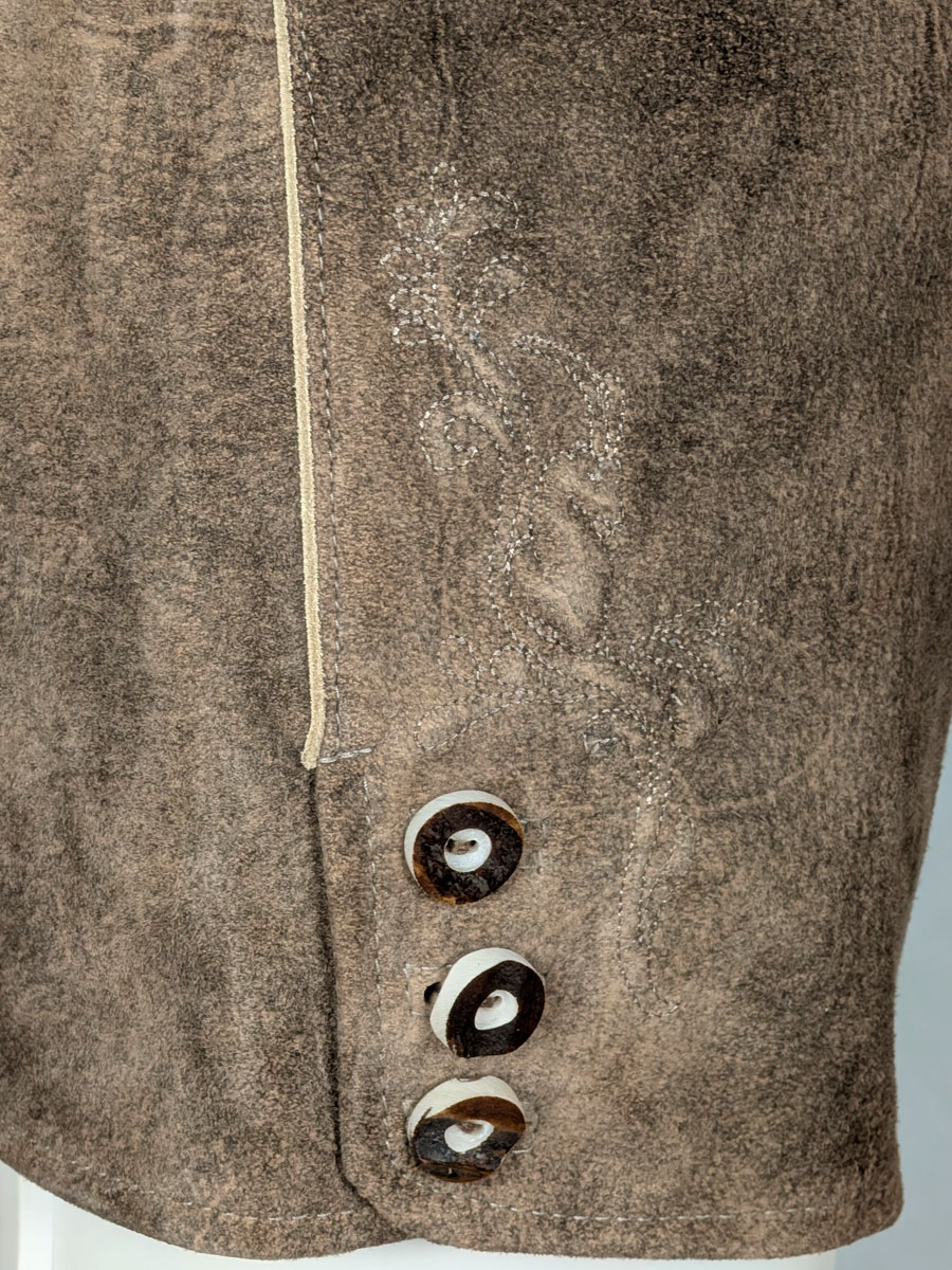 Spieth & Wensky Kurze Lederhose Rampoldi mit Gürtel, honey, heller Stick #4