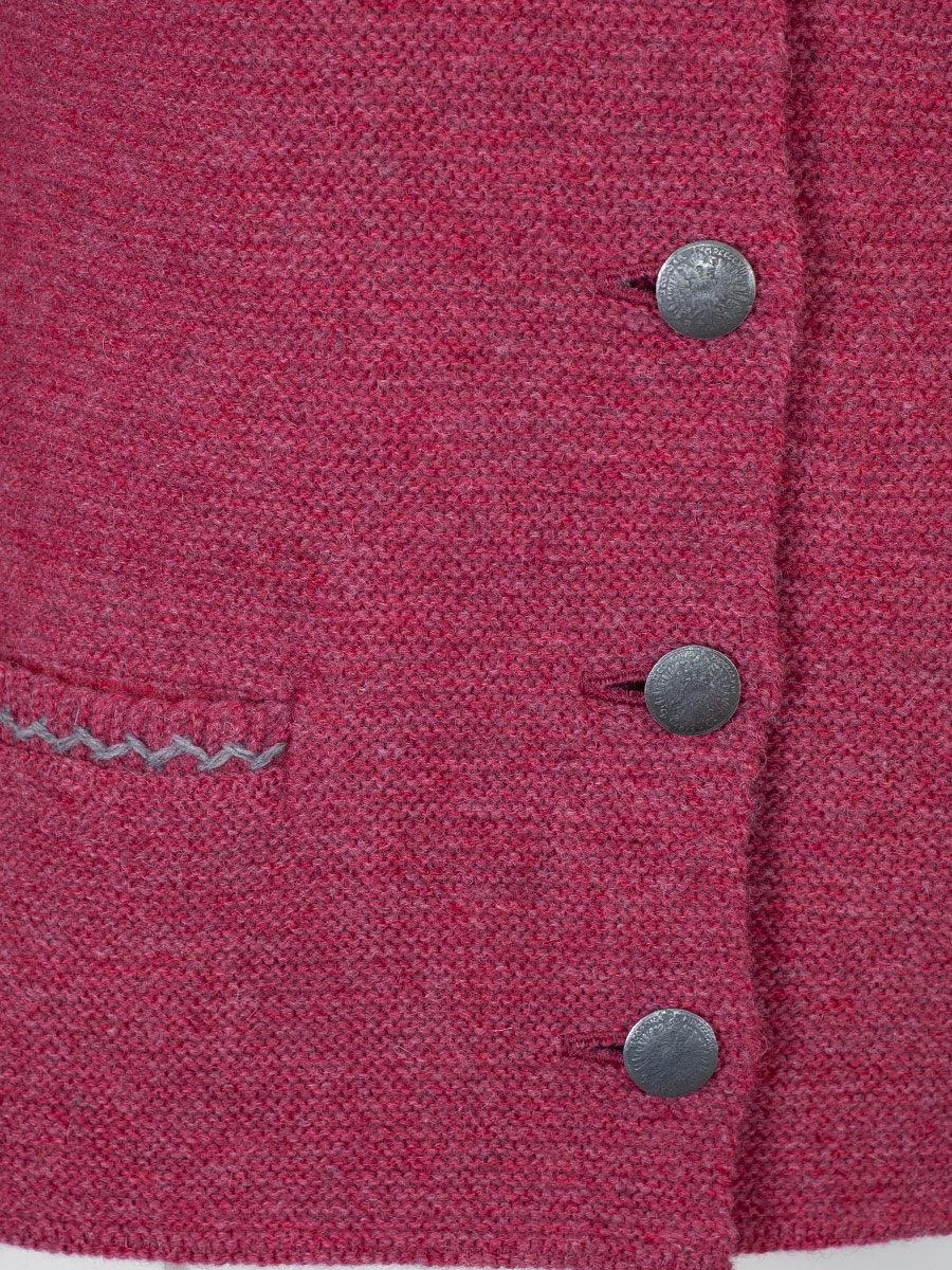 Boos Strickjacke rosa, graue Einfassung, silberne Knöpfe #5