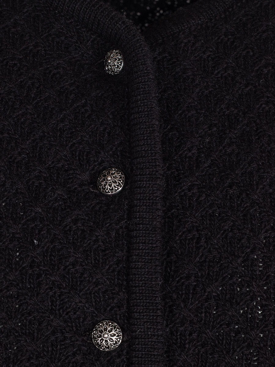 Huber Strickjacke Daria, schwarz, gewellte Abschluss, Schoßerl #5