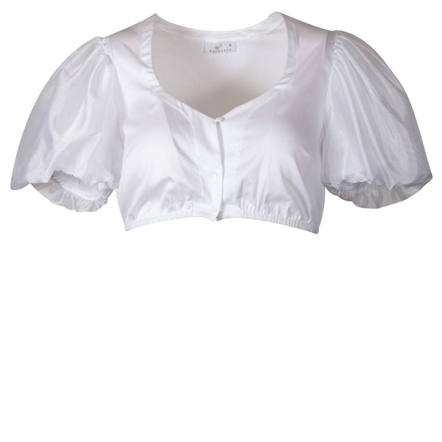 Waldorff Dirndlbluse, weiß, festlich, transparente Puffarme #1