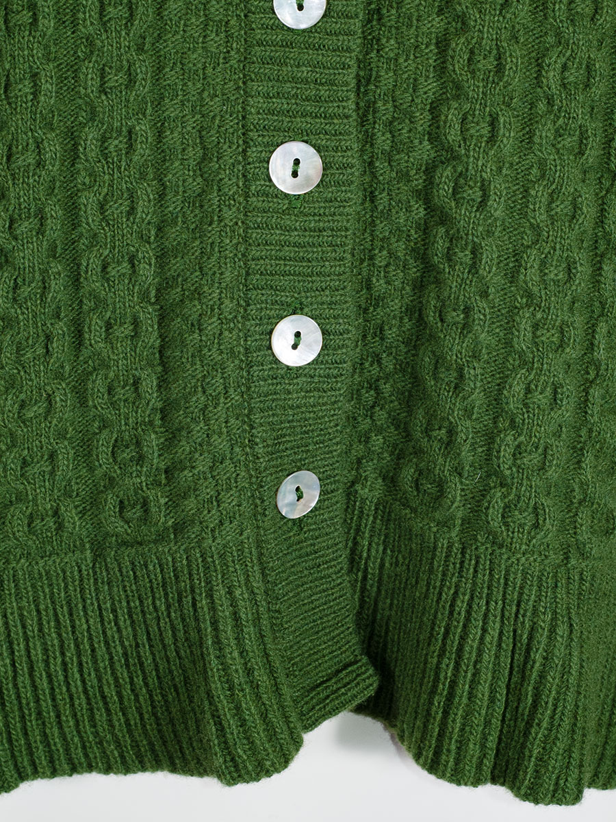 Huber Strickjacke Juli, grün, Rüschen, Volantstil #4