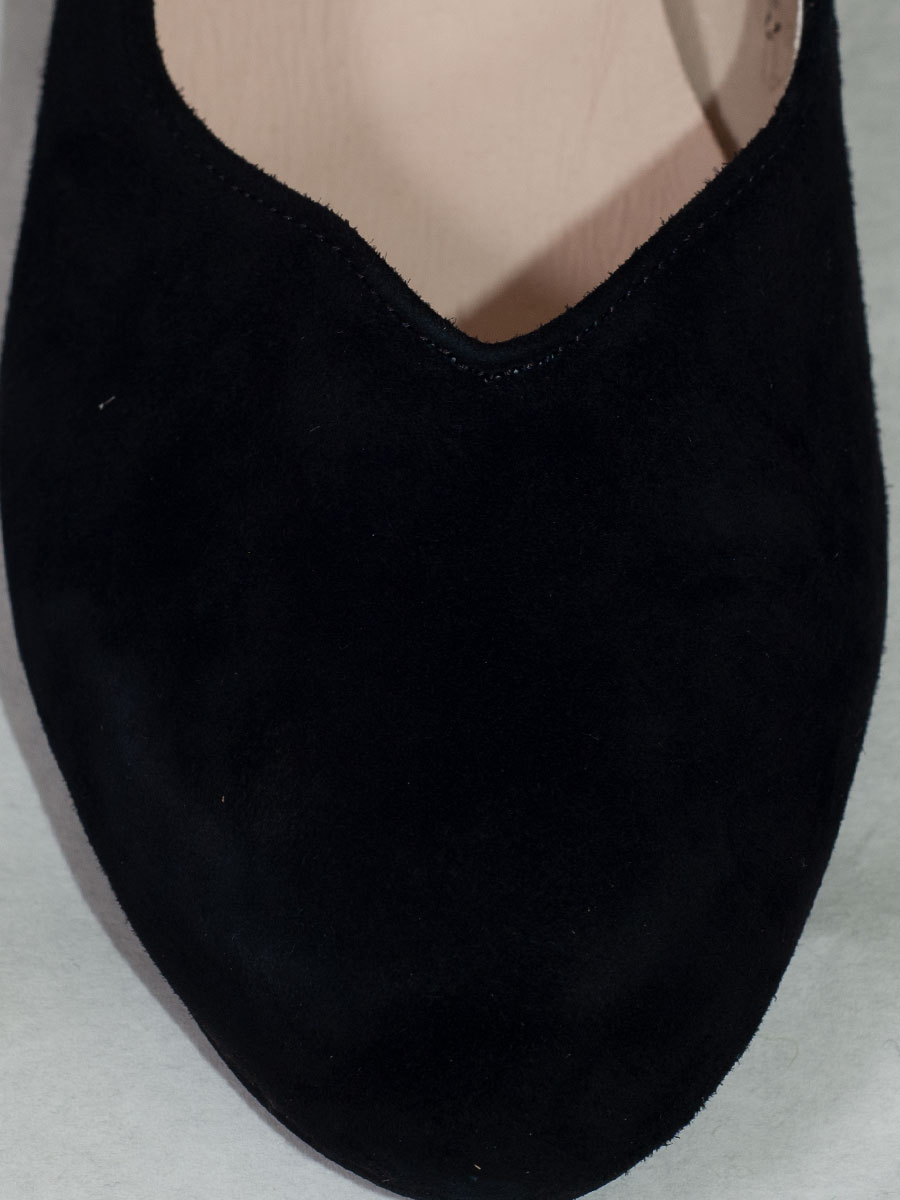 Esgano Schuhe, Trachtenpumps, schwarz, Wildleder, schlicht #5
