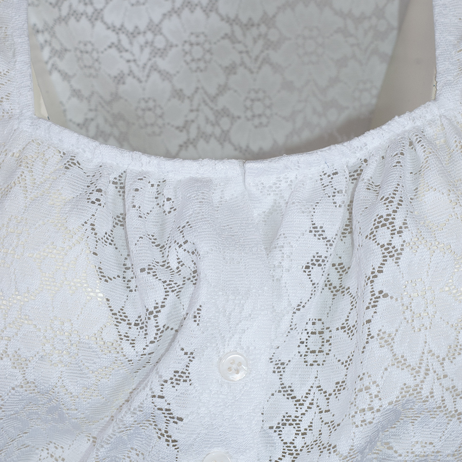 Wallmann Dirndlbluse Magnolia, weiß, Spitzenbluse, eckiger Ausschnitt #4