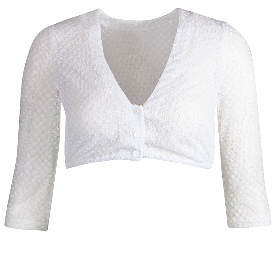 Waldorff Dirndlbluse weiß, Spitze, 3/4-Arm #1