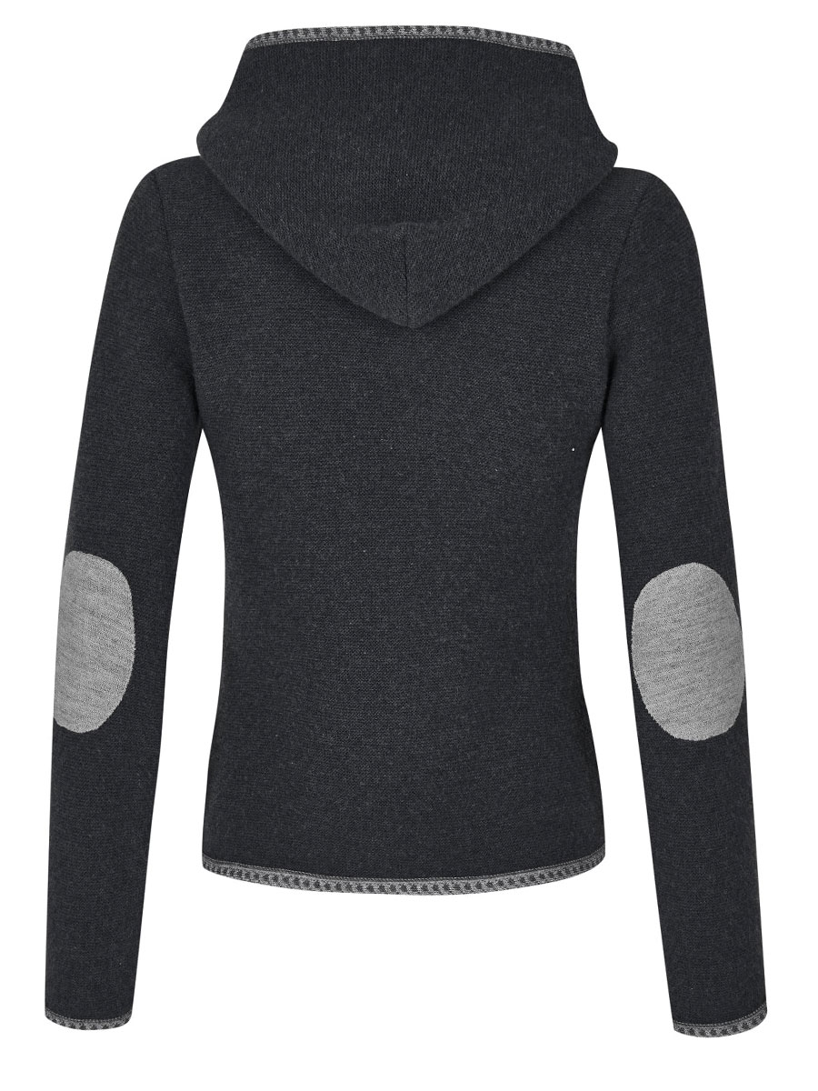 Stapf Strickjacke Malwine, anthrazit, graue Abschlüsse, mit Kapuze #3