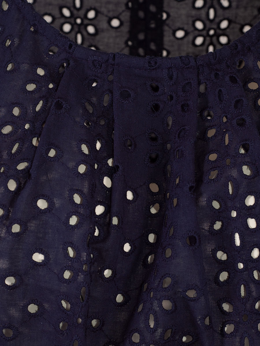 Berwin & Wolff Sommertop, Blusentop, Lochmuster, marine #4