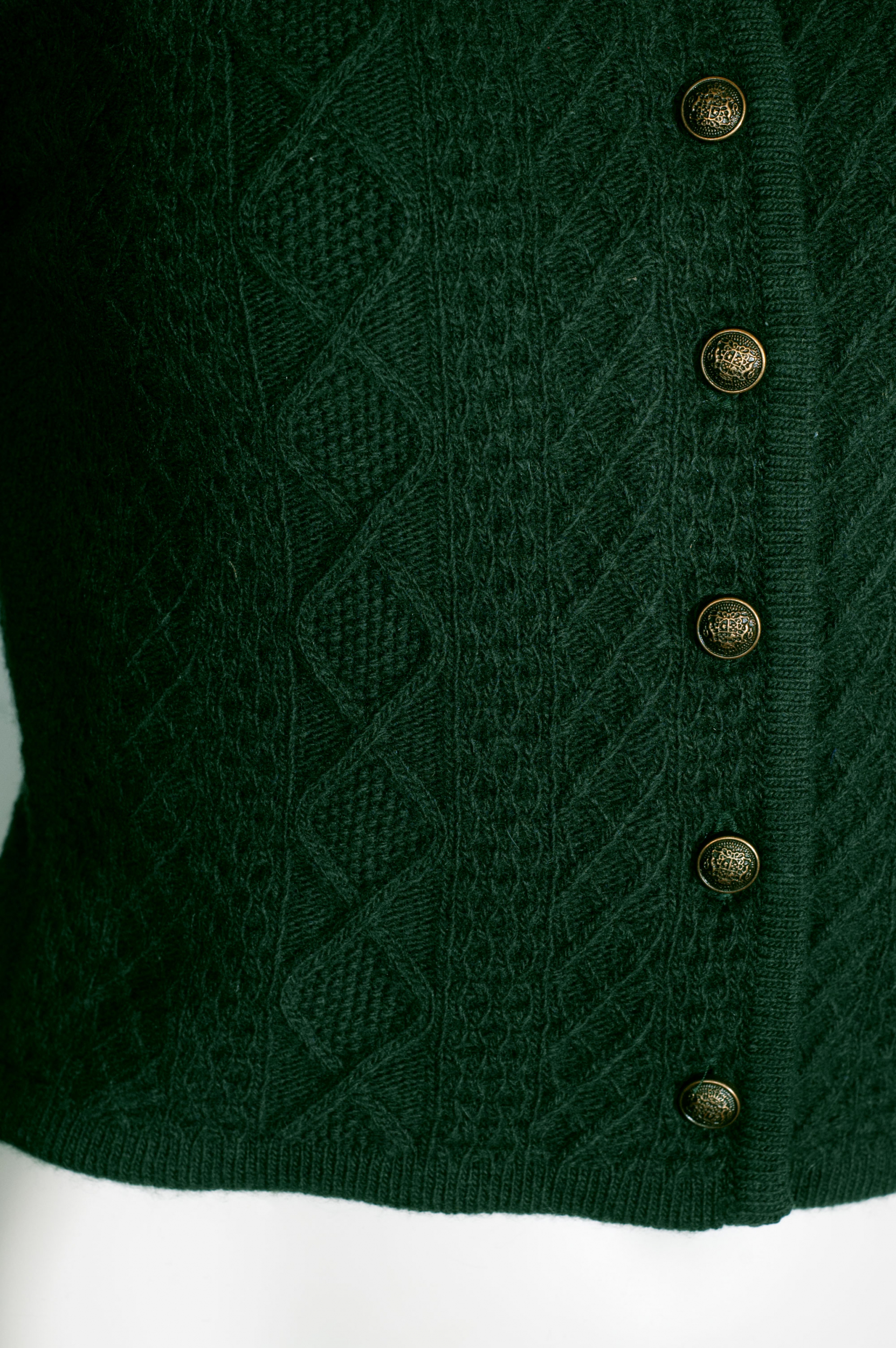 Feli und Hans Gries Strickjacke, grün, Zopfmuster #4