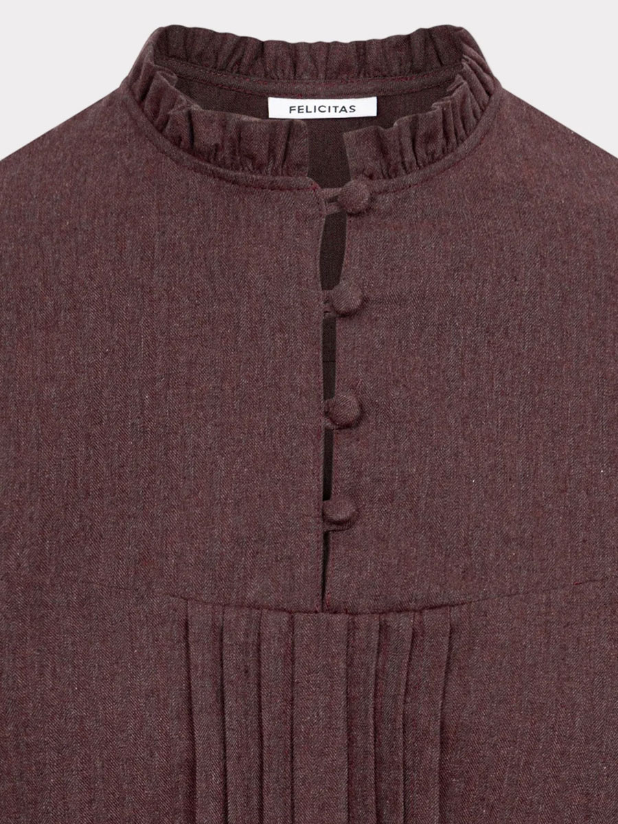 Feli und Hans Flanellbluse Barbarella, rot, Rüschenkragen #2