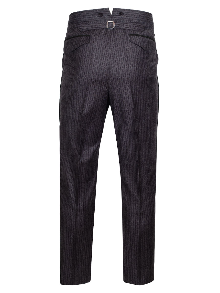 Viererspitz Stresemannhose Jakob, anthrazit, seitlich grünes Paspol #3