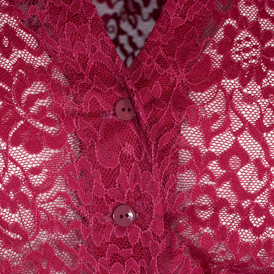 Waldorff Spitzen-Dirndlbluse beere, Kurzarm, V-Ausschnitt #2