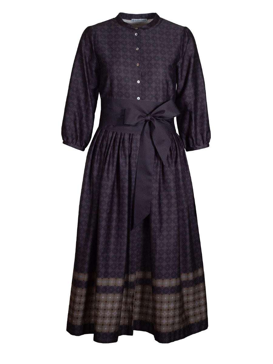 Die Rockmacherin Kleid Elena, anthrazit, gemustert, Langarm #1
