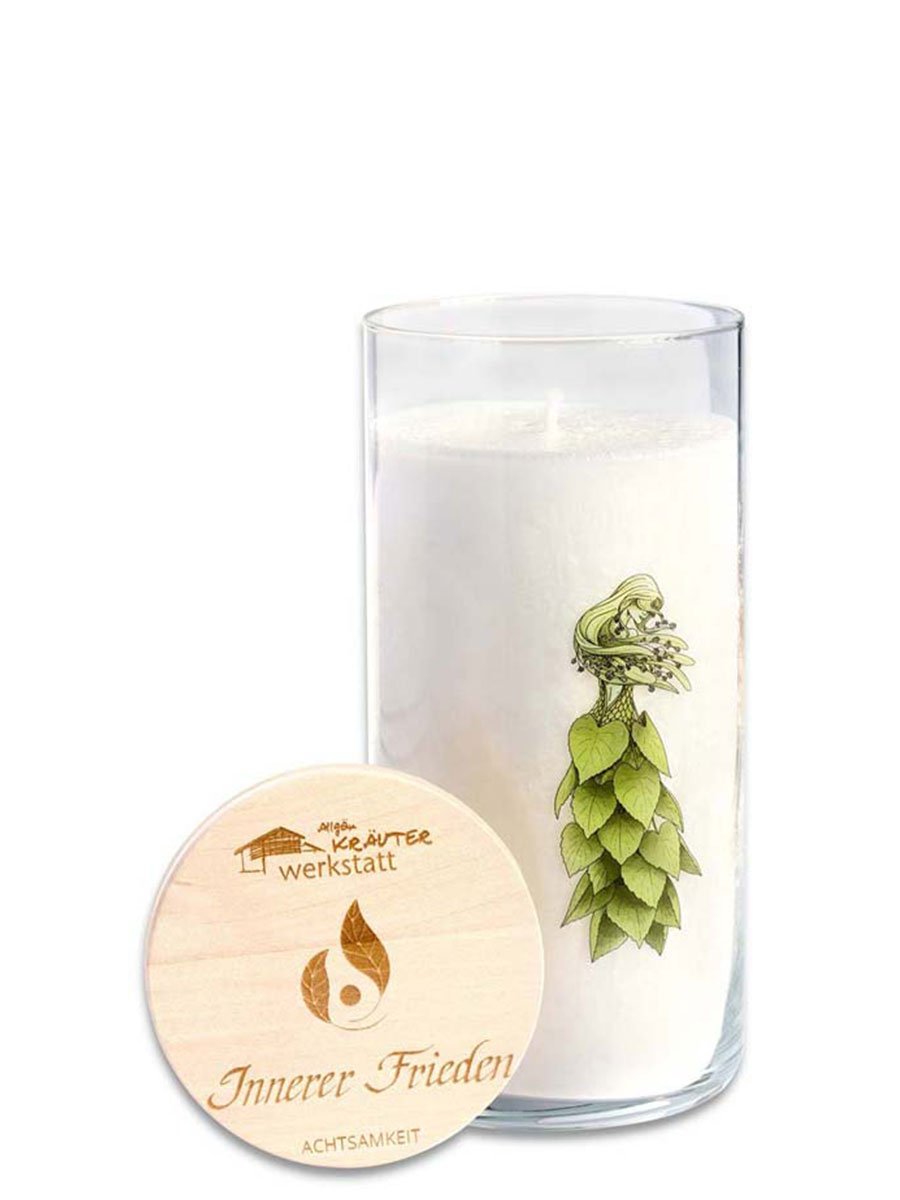 Allgäuer Heilkräuter Kerze, Zeitgeist im Glas, Innerer Frieden #1