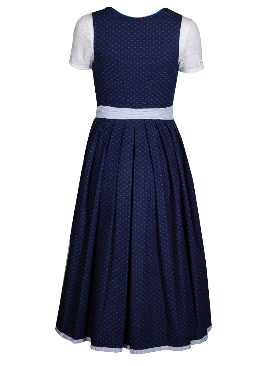 hausg'macht Dirndl Pillersee, marine, gestreifte Schürze, 80lg #3