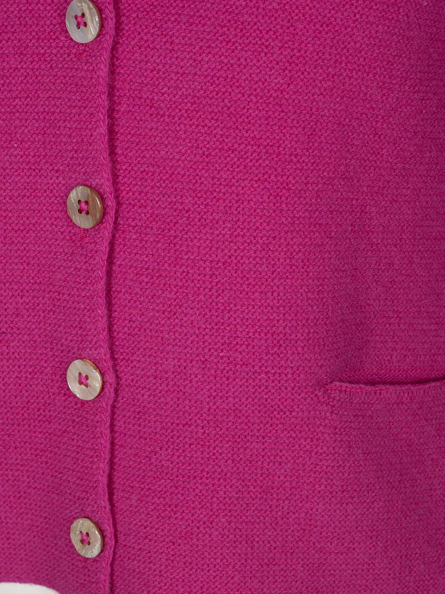 Heidi Strickjacke, pink, Perlmuttknöpfe, glatt gestrickt, fein #4