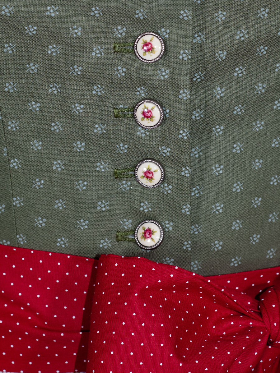 hausg'macht Pillersee Baumwolldirndl, grün-rot gemustert, 80lg #3