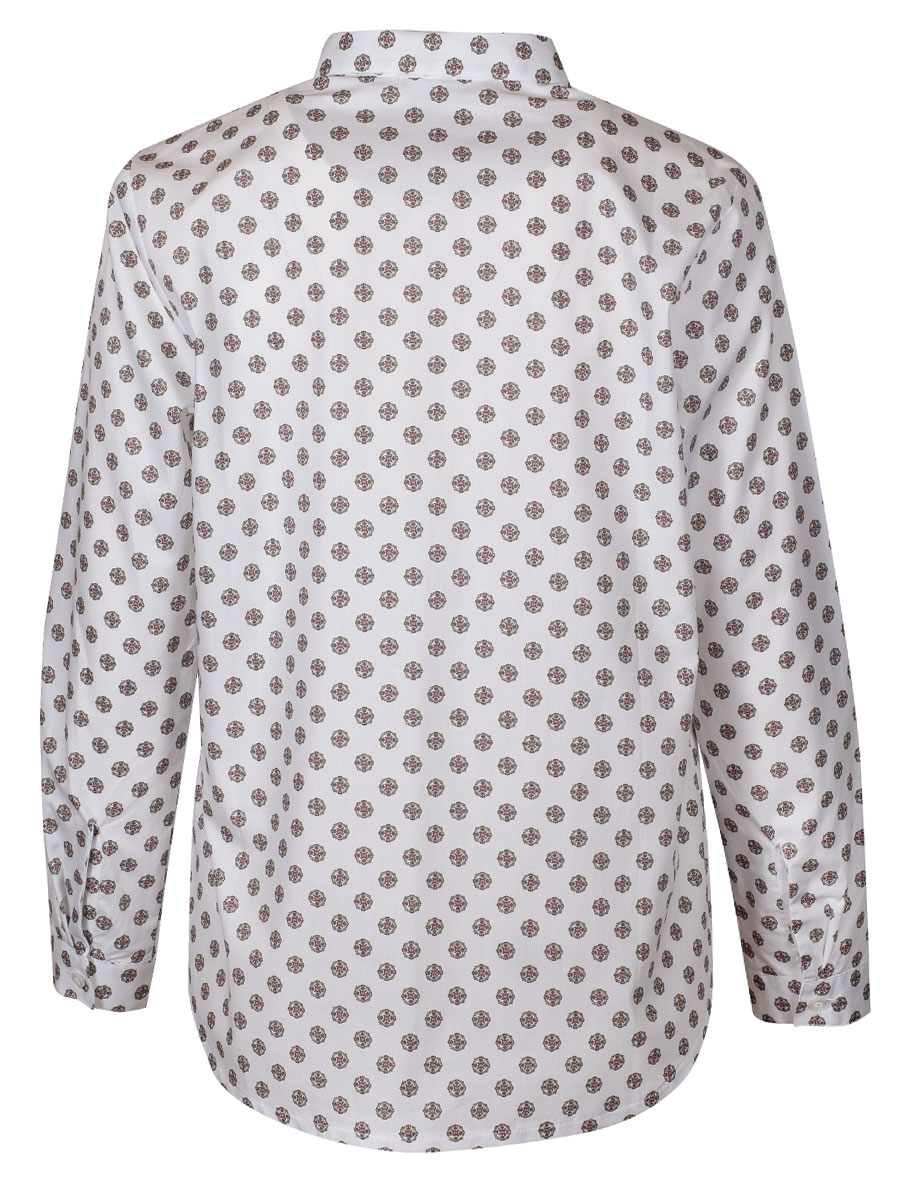 Hammerschmid Damenbluse Ingrid, weiß, Blümchen in oliv-rosa #3