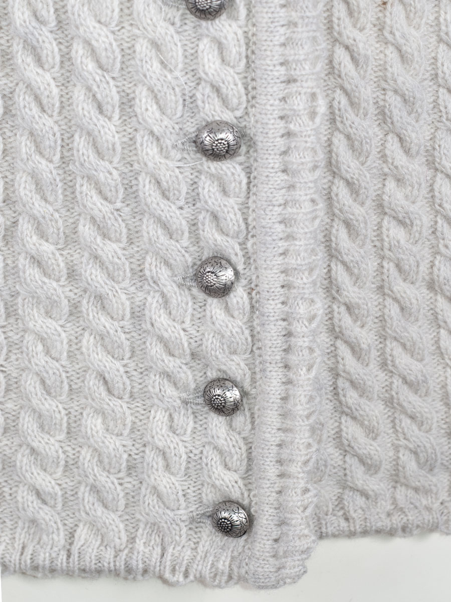 Huber Strickjacke Nora, nebelgrau, Zopfmuster #4