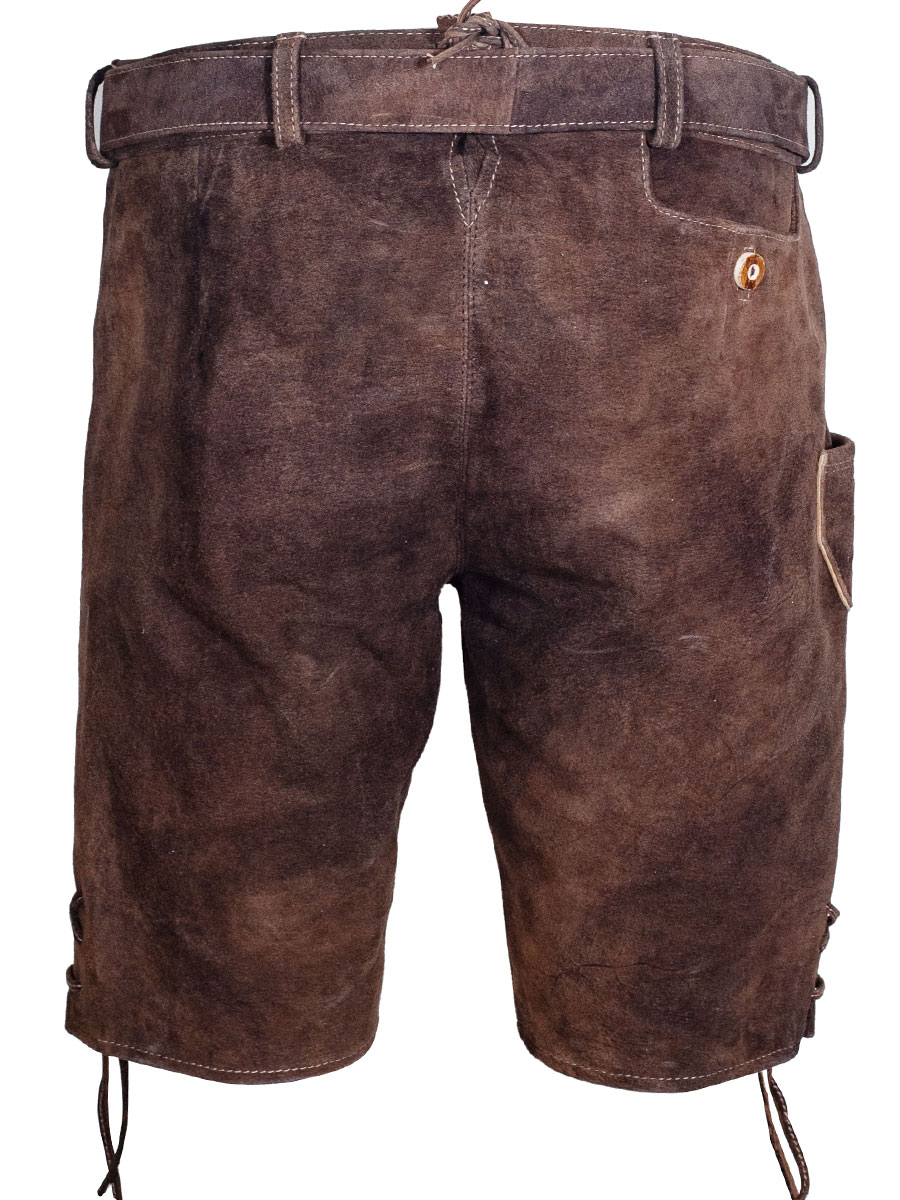 Spieth & Wensky Kurze Lederhose Veit mit Gürtel, nutria, braun #3