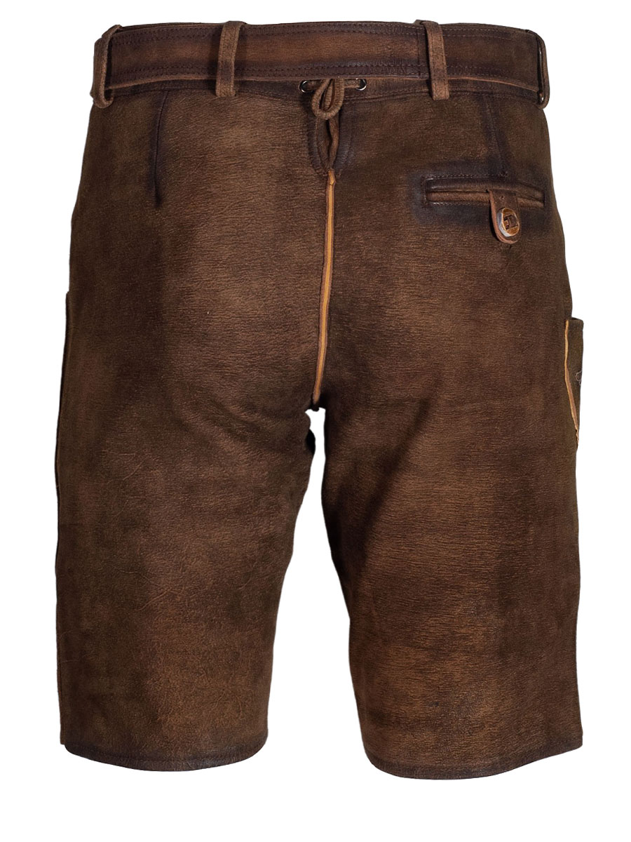Hammerschmid Kurze Lederhose Passau, braun gewachst, mit Gürtel, Ziegenleder #3
