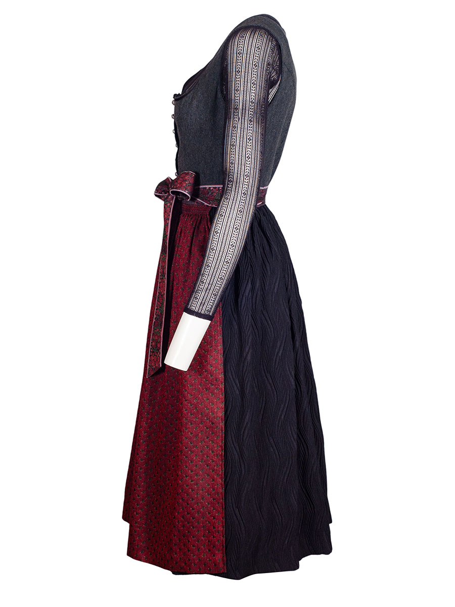Hammerschmid Pillersee Dirndl, schwarz mit rot, 80lg #2