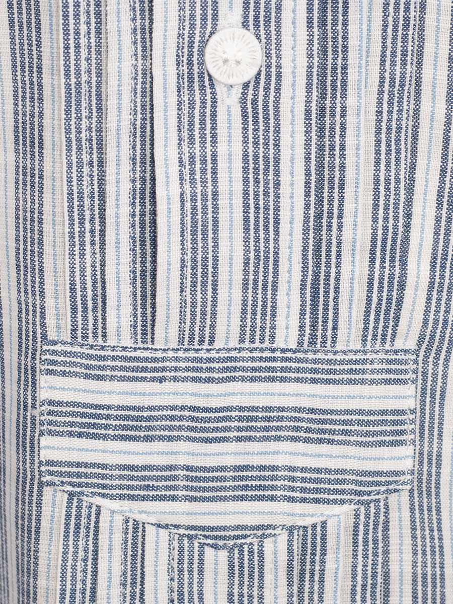 Orbis Trachtenhemd marine, gestreift, Stehkragen, Pfoad #4