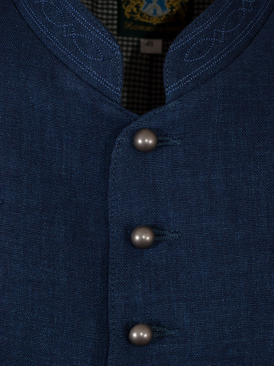 Hammerschmid Leinenweste Baltes, blau, Herren, Futterrücken mit Riegel #3
