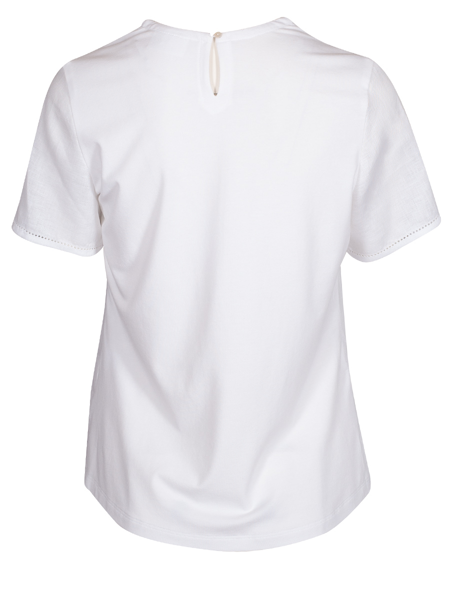 Waldorff Rockbluse Anne, weiß, Häckelspitze, Kurzarm, Leinen #2