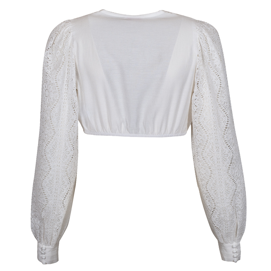 Julia Trentini Dirndlbluse Lunetta, creme, Langarm, Spitze, festlich #3
