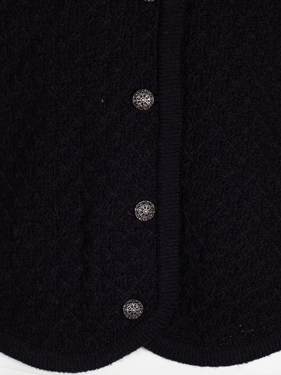 Huber Strickjacke Daria, schwarz, gewellte Abschluss, Schoßerl #3