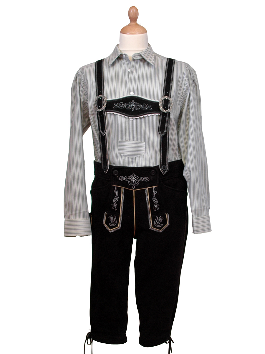 Kniebundlederhose Ruhpolding Wildbock schwarz #4