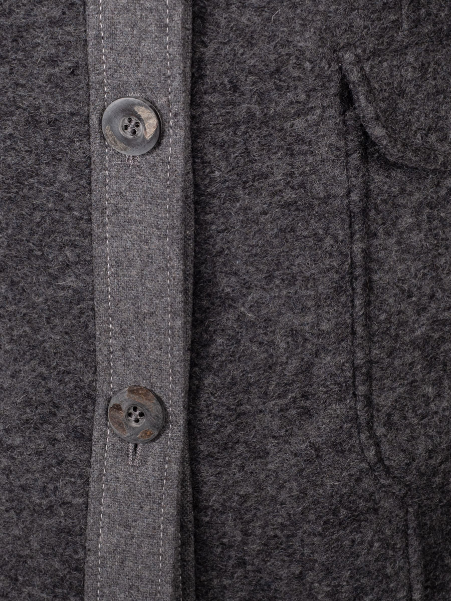 Schloß Orth Kurzmantel Vreni, dunkelgrau-hellgrau, Kapuze, gefüttert #3