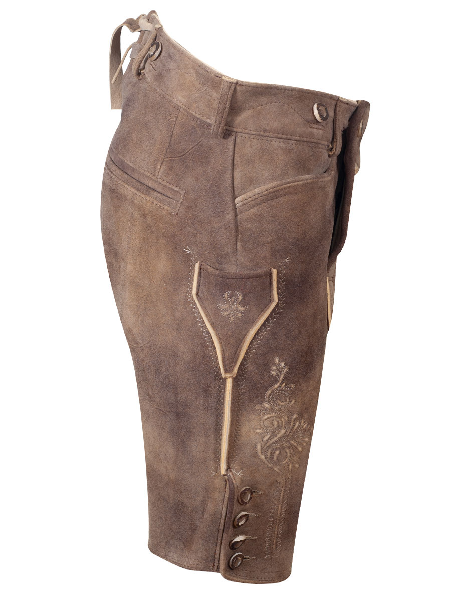 Weinbauer Kurze Lederhose Donau, Ziegenvelour, eiche #2