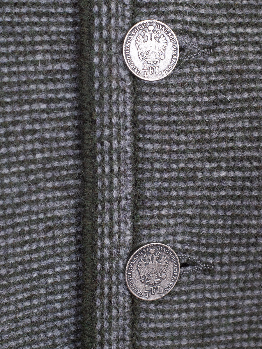 Strickjacke Benno, mittelgrau, Vorderseite grau-grün meliert #5