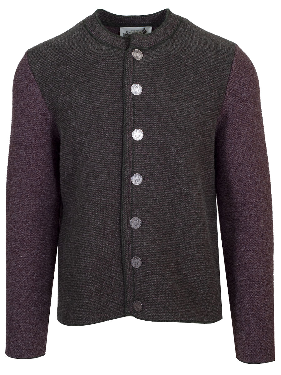 Strickjacke Benno, erde, Vorderseite braun-grün meliert #1