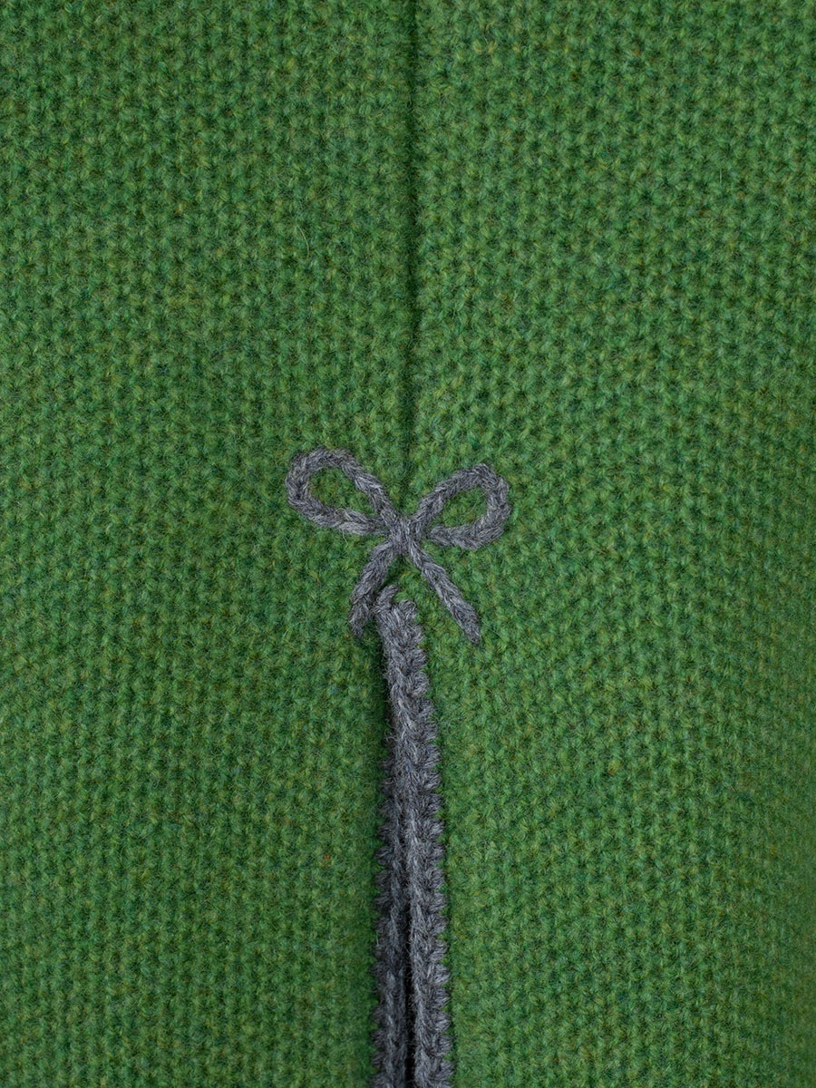 Astrifa Bischofswiesen Strickjacke, grün-grau, Rückenfalte #7