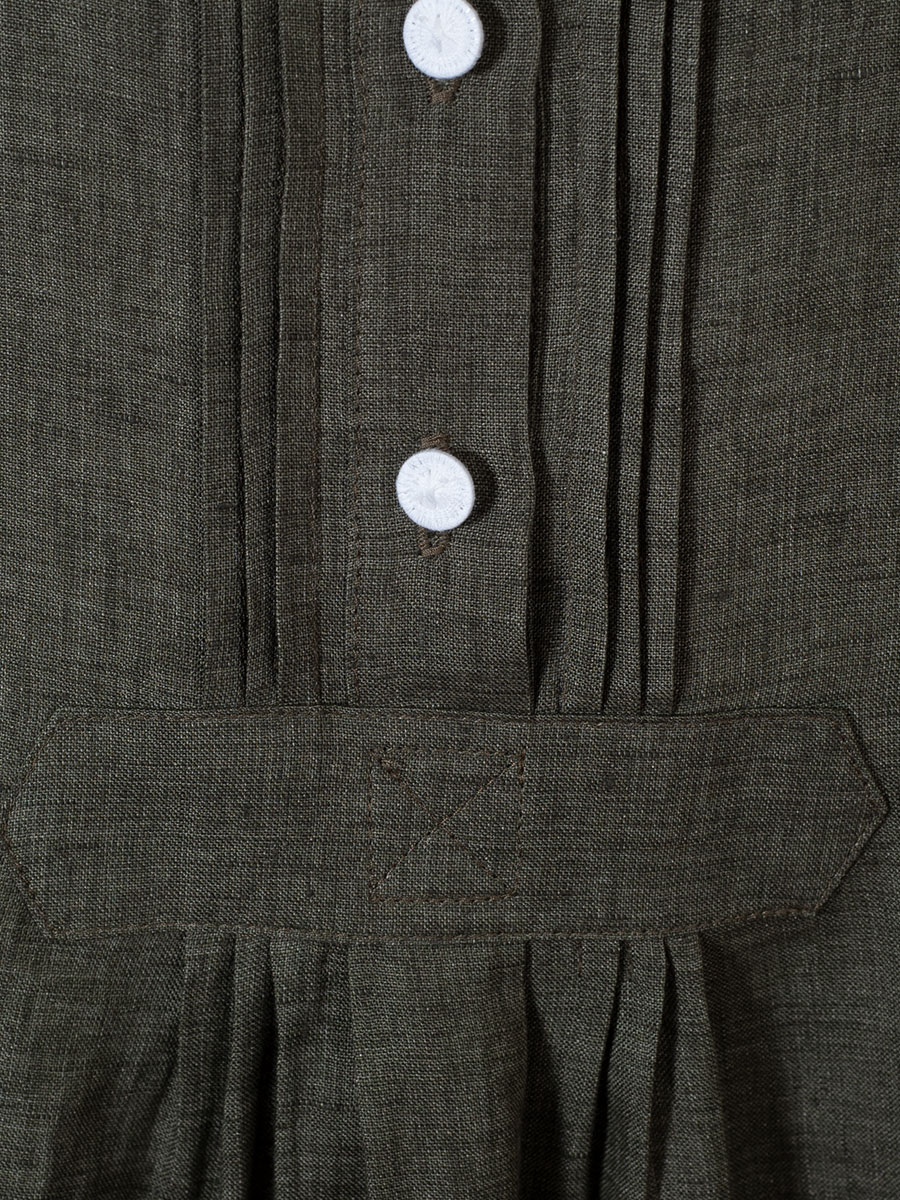 Moser Kleo Leinenkleid, olivgrün, Kurzarm, hochgeschlossen #5
