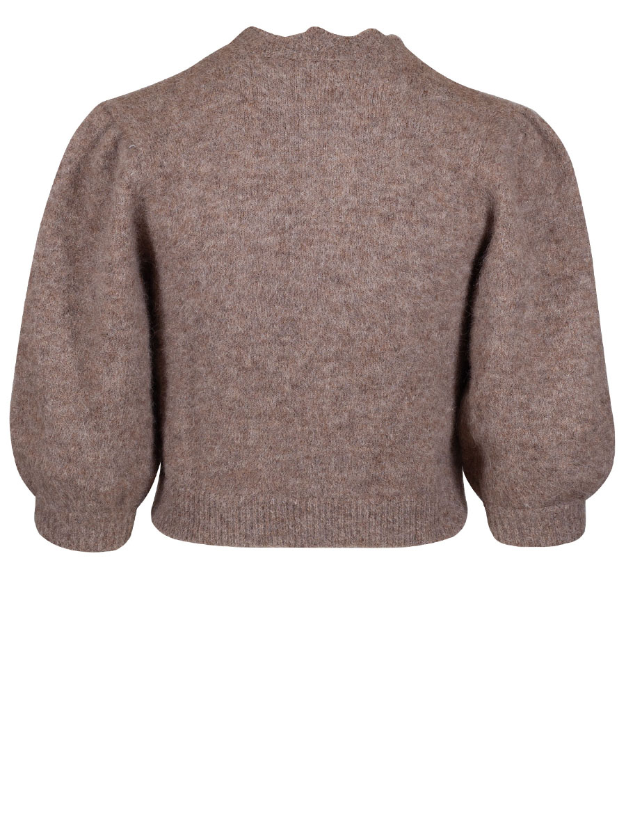 fei scho schee Strickjacke, Damen, taupe, flauschig, 3/4-Arm #4