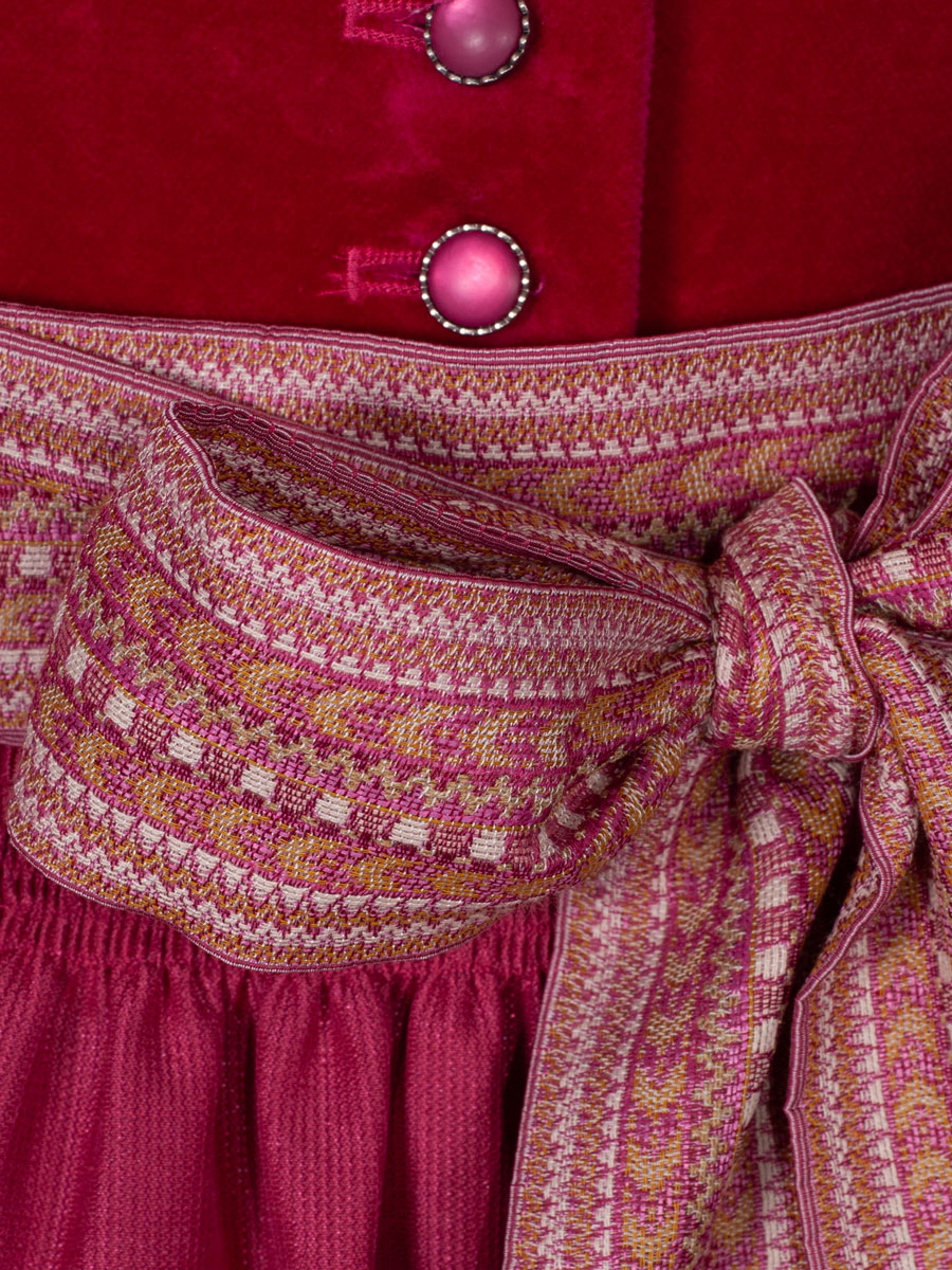 Wenger Dirndl Celina Ute pink, Samtoberteil, 70lg #4