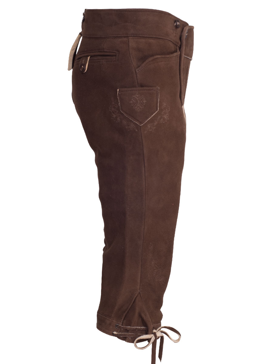 Kniebundlederhose Kreuth altbraun, Hirsch #2