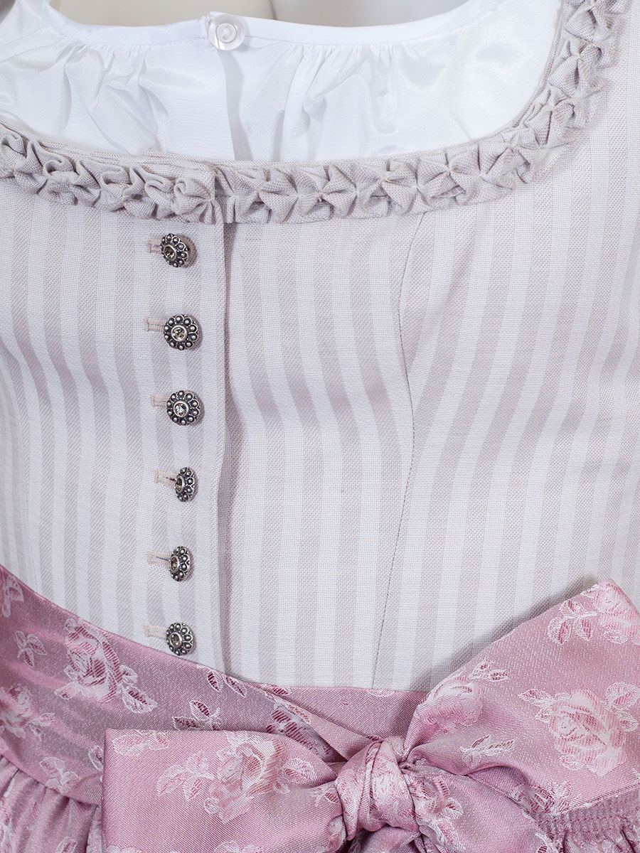 Wenger Fest-Dirndl Bibi, ecru-altrose, Rosenmuster, 70lg #4